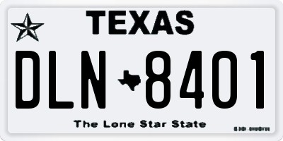 TX license plate DLN8401