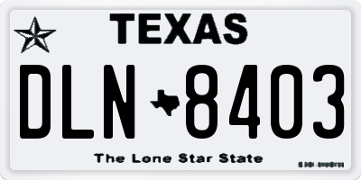TX license plate DLN8403