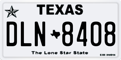 TX license plate DLN8408