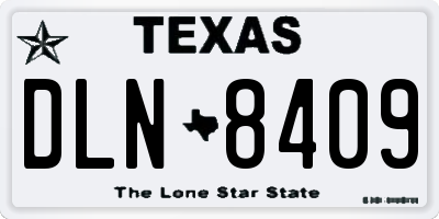 TX license plate DLN8409