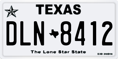 TX license plate DLN8412