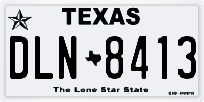 TX license plate DLN8413