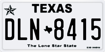 TX license plate DLN8415