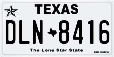 TX license plate DLN8416
