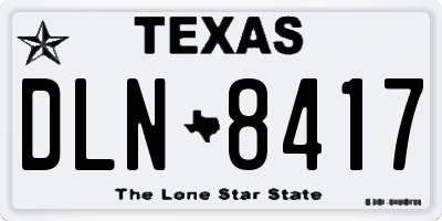 TX license plate DLN8417