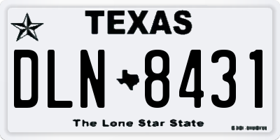 TX license plate DLN8431