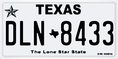 TX license plate DLN8433