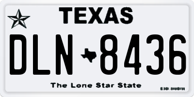 TX license plate DLN8436