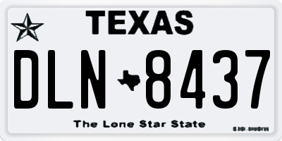 TX license plate DLN8437