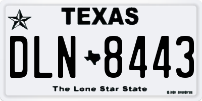 TX license plate DLN8443