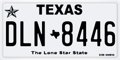 TX license plate DLN8446
