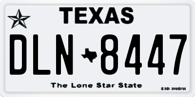 TX license plate DLN8447