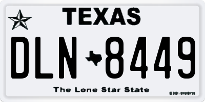 TX license plate DLN8449