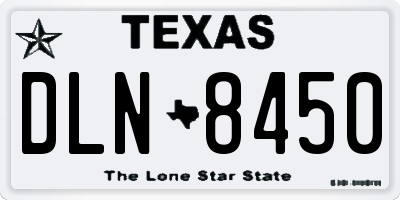 TX license plate DLN8450