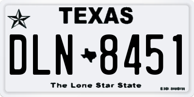 TX license plate DLN8451