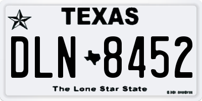 TX license plate DLN8452