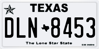 TX license plate DLN8453