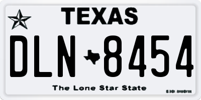 TX license plate DLN8454