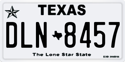 TX license plate DLN8457