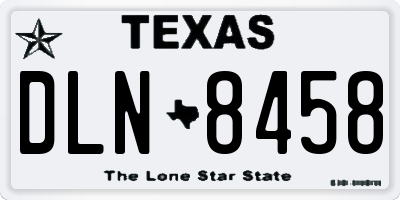 TX license plate DLN8458