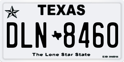 TX license plate DLN8460