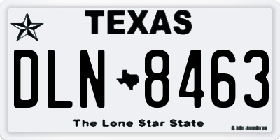 TX license plate DLN8463