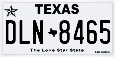 TX license plate DLN8465