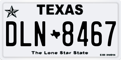 TX license plate DLN8467