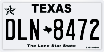 TX license plate DLN8472