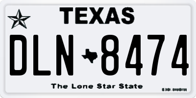 TX license plate DLN8474