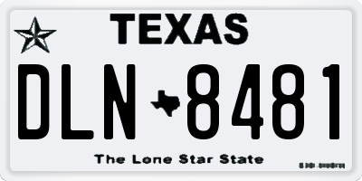 TX license plate DLN8481