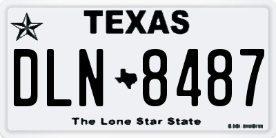 TX license plate DLN8487