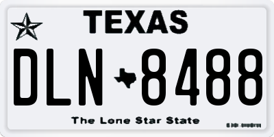 TX license plate DLN8488