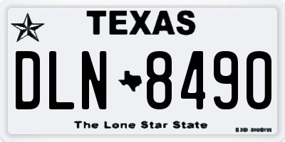 TX license plate DLN8490