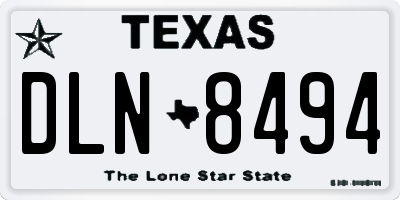 TX license plate DLN8494