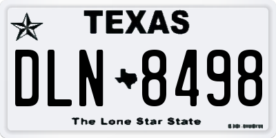 TX license plate DLN8498