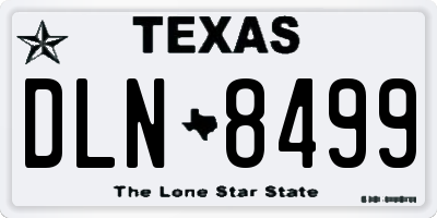 TX license plate DLN8499