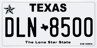 TX license plate DLN8500