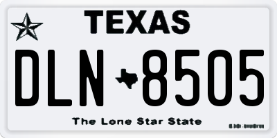 TX license plate DLN8505