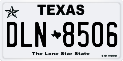 TX license plate DLN8506