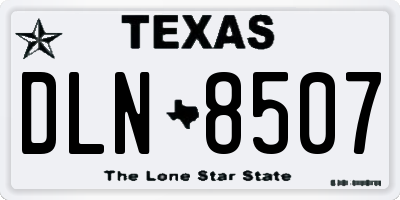 TX license plate DLN8507