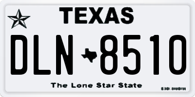 TX license plate DLN8510