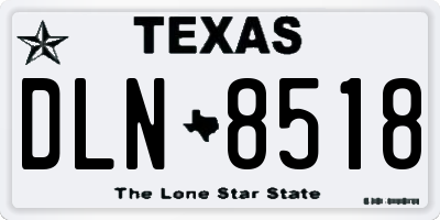 TX license plate DLN8518