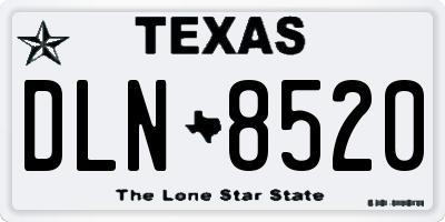 TX license plate DLN8520