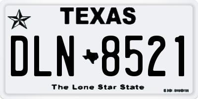 TX license plate DLN8521