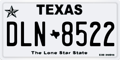 TX license plate DLN8522