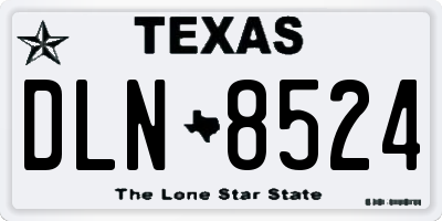 TX license plate DLN8524