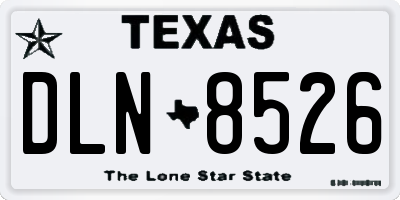 TX license plate DLN8526