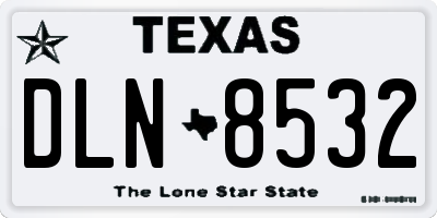 TX license plate DLN8532