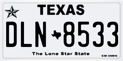 TX license plate DLN8533